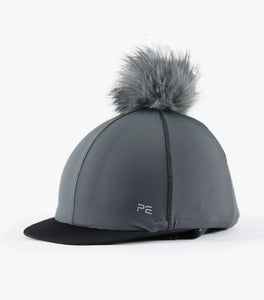Premier Equine Jersey Hat Silk with Faux Fur Pom Pom
