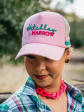 Hitchley & Harrow Trucker Cap - Baby Pink, Green & Beige