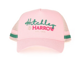 Hitchley & Harrow Trucker Cap - Baby Pink, Green & Beige