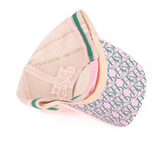 Hitchley & Harrow Trucker Cap - Baby Pink, Green & Beige