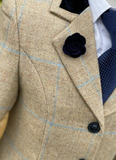 LP Designs Childs Fawn Tweed/Pale Blue Overcheck Jacket