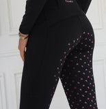 Thames Ascot Riding Tights - Black + Pink