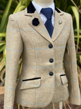 LP Designs Childs Fawn Tweed/Pale Blue Overcheck Jacket